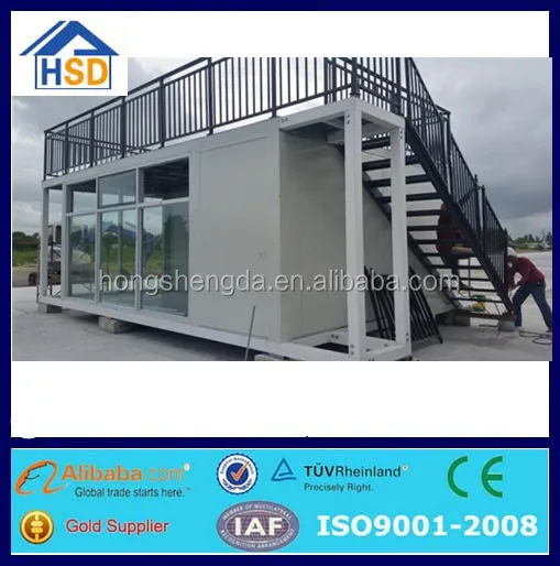pre-made flat pack foldable house mobile coffee bar cafe container