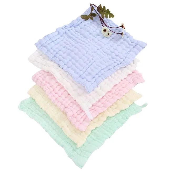 Gauze Muslin Baby Handkerchief Cotton Fabric 100% Cotton Plain Dyed 30cm*30cm 30*30cm Giftbox Haomian C 40*40 108*84 CN;HEB