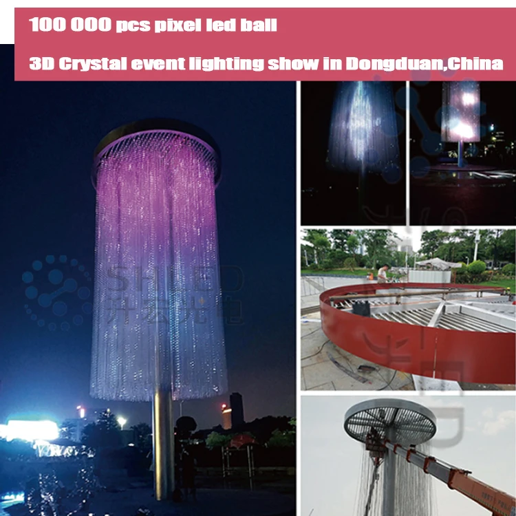 led pixel mapping ball curtain / 3D rgb pixel ball / Artnet Klingnet ball light