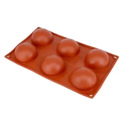 Custom 6 Holes Silicone Bomb Half sphere Silicone Soap Mold DIY Baking Mold Cake Pan Biscuit Chocolate Mold for Homemade Craft