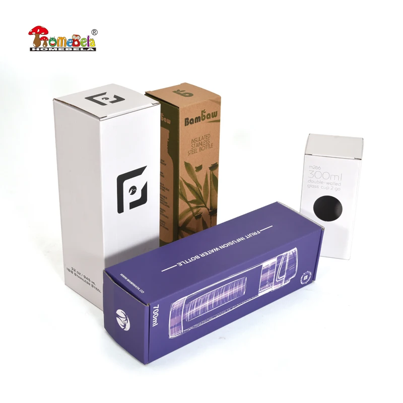 Custom logo water bottle cardboard carton bottle packaging box for 100ml bottle