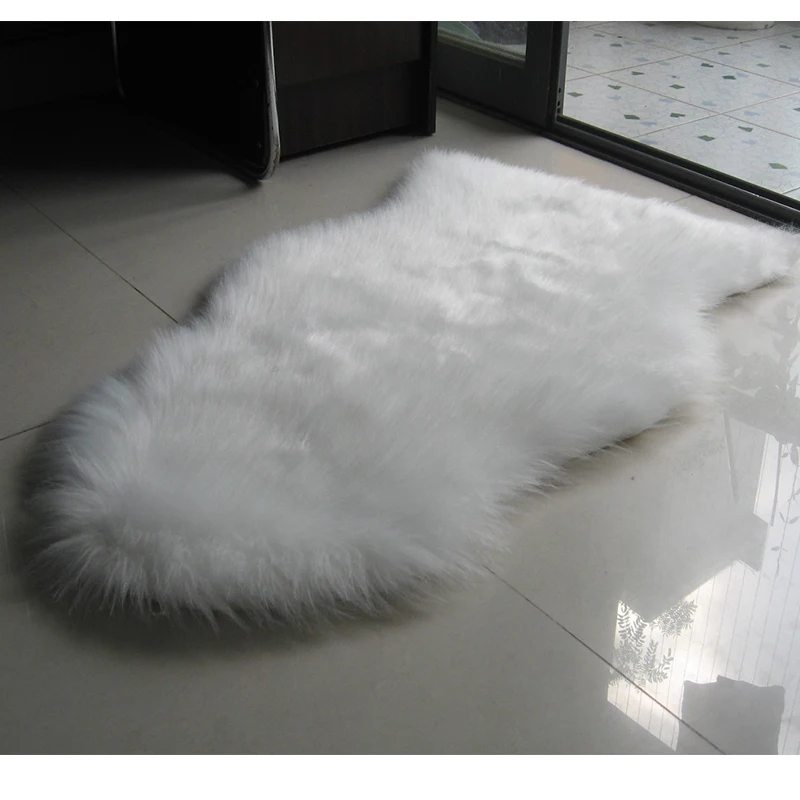 
black bear shape faux fur sheepskin area rug 
