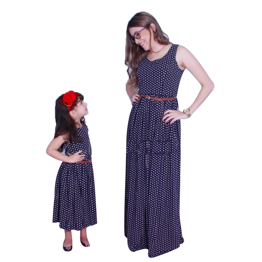 Latest Family Matching Clothes Long Sleeve Green Mommy and Me Mix Dresses