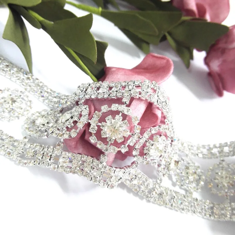
Big Size Thin Full Rhinestone Crystal Chain Trimming for Wedding 
