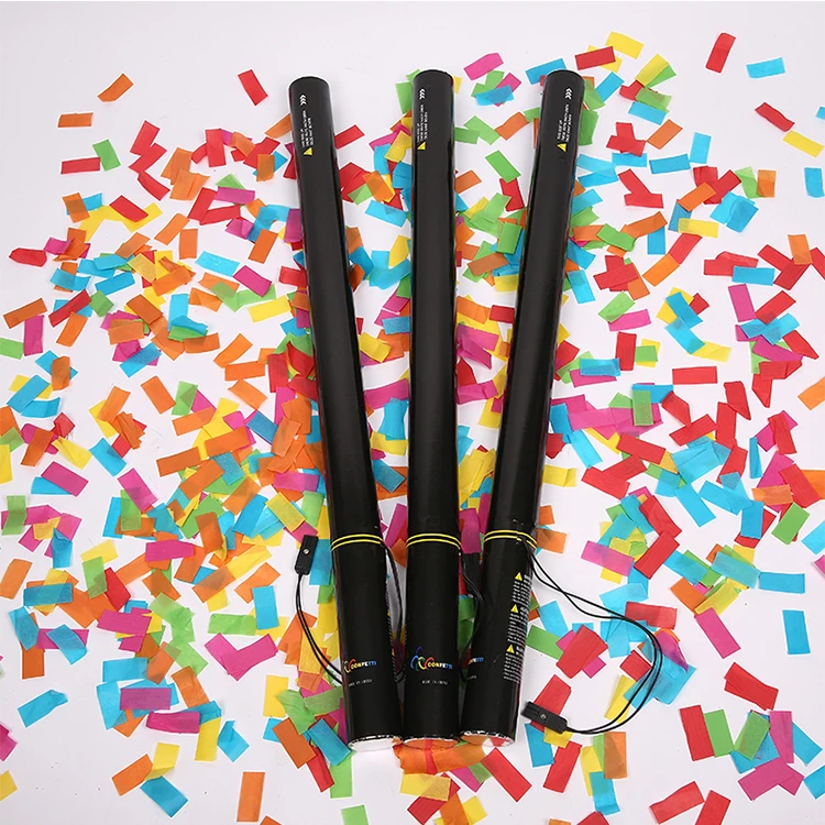 Fireproof confetti rectangular high quality reusable party popper party confetti cannon