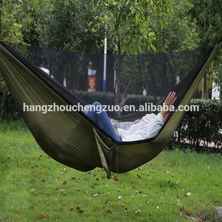 Горячая продажа анти москитный сетчатый гамак, CZD-037 двойной человек гамак с москитной сеткой, Парашютная ткань двойной гамак палатка