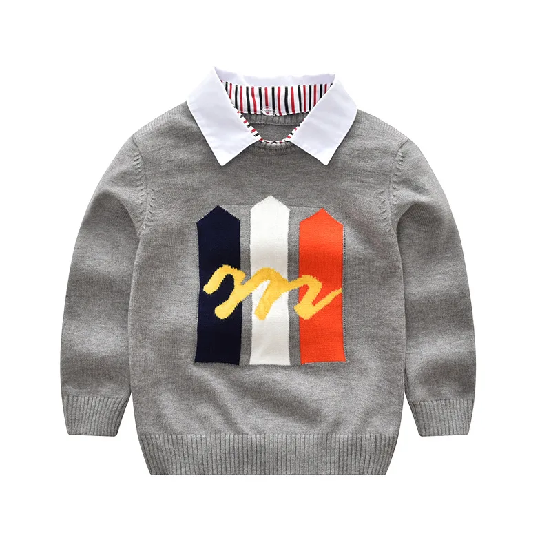 
3 pieces trees cartoon shirt collar baby boys sexy elegant knitting garment green sweater models 