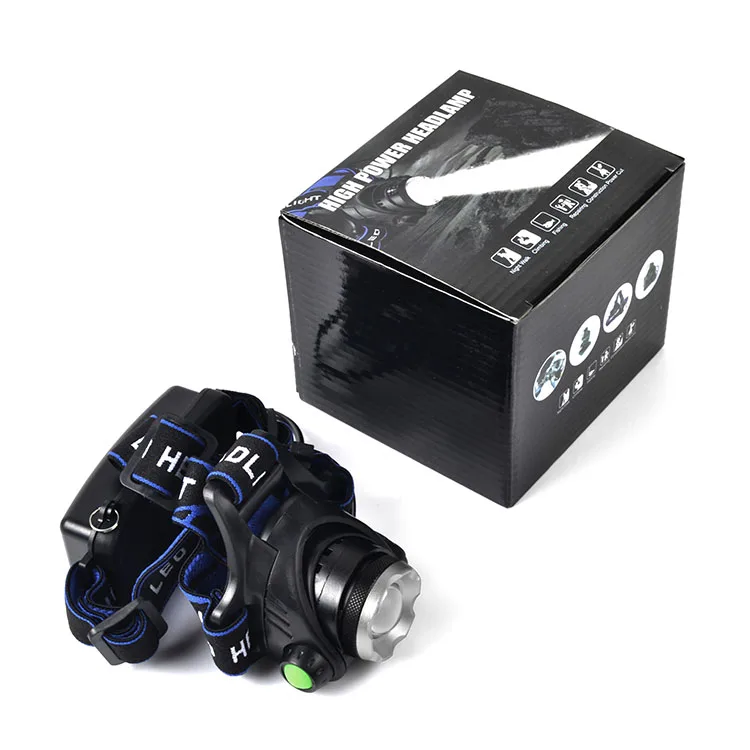 Jialitte H015 Super Bright 3W Rechargeable 2 Lights Camping Headlights XPE Q5 White + Blue 4 Mode ZoomableLED Headlamp