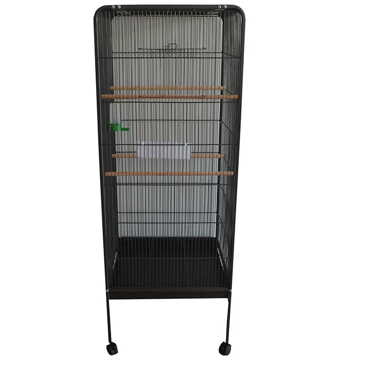 quality metal plastic roll bird cage container trays pigeon breeding purple pet parrot squirrel carrier cage with wheels