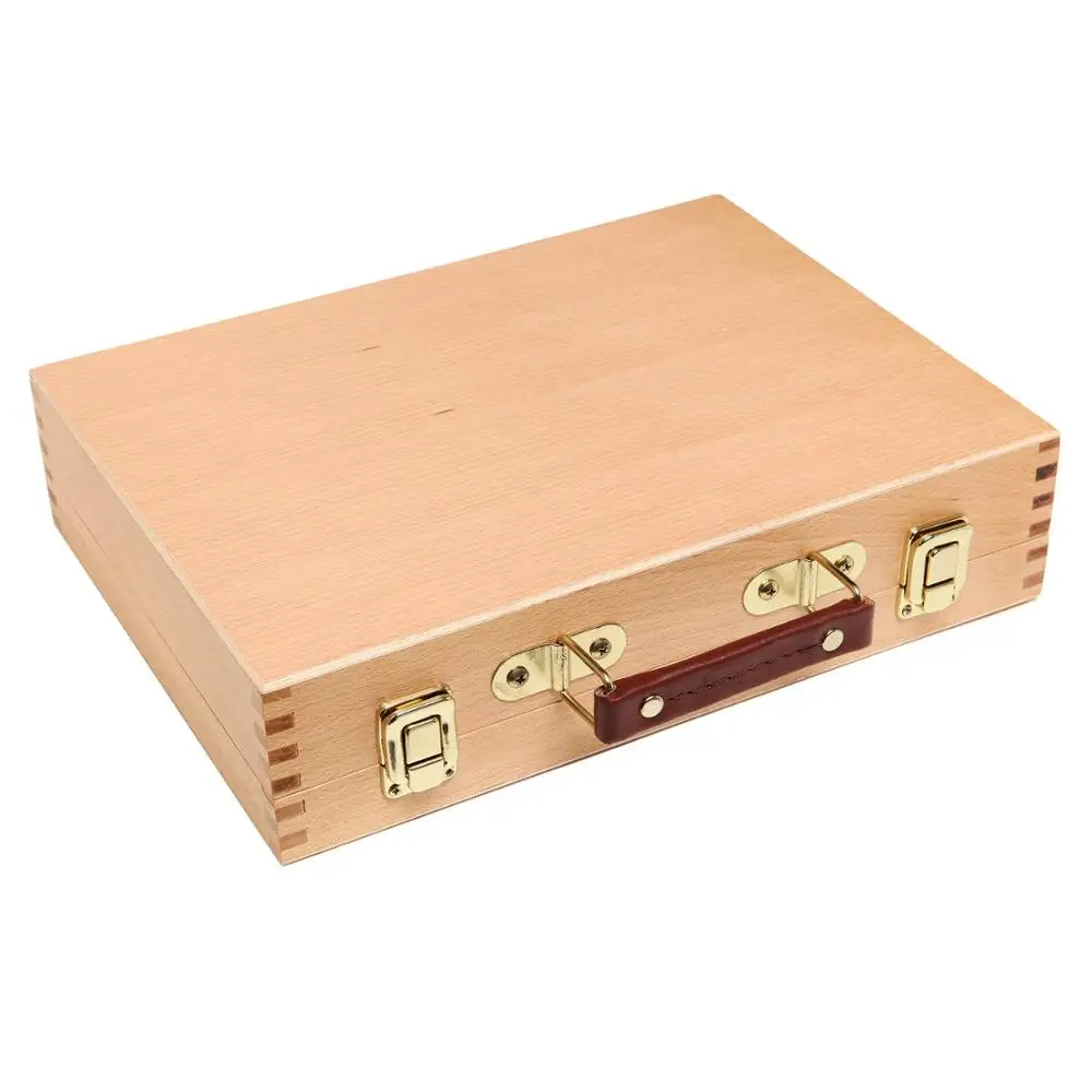 Портативный деревянный Органайзер с верхней ручкой для хранения предметов искусства