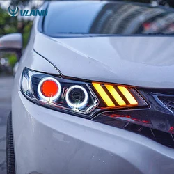 VLAND Manufacturing and Wholesale sequential headlamp 2014-up mustang look headlight For Honda jazz  fit