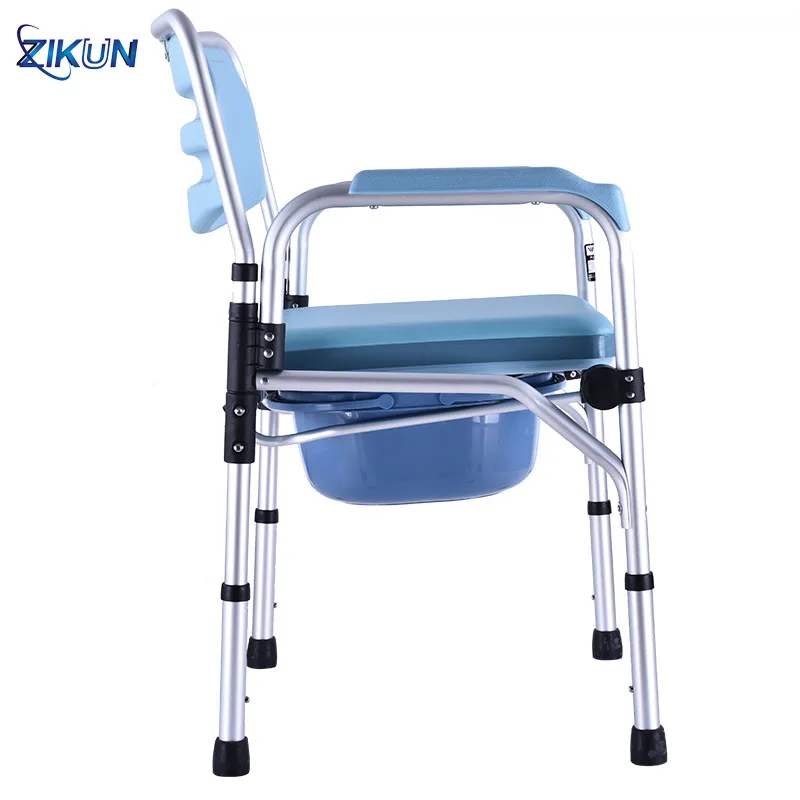
Cheap price Aluminium shower seat commode chair with bedpan for disabled people 