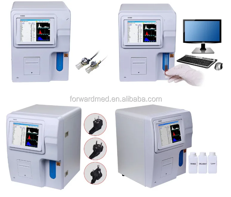 60 Test/Hour 3 Part Differential Blood Cell Counter Intelligent CBC Test Machine Auto Hematology Analyzer