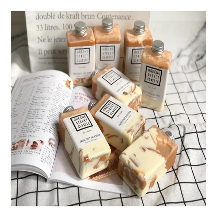 Wholesale 350ml milk tea beverage bottle  liquor bottle with sealed aluminum cover