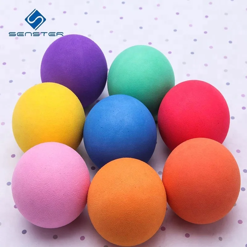 Factory directly high quality smooth surface colored eva foam ball with hole eva foam antenna ball for toy