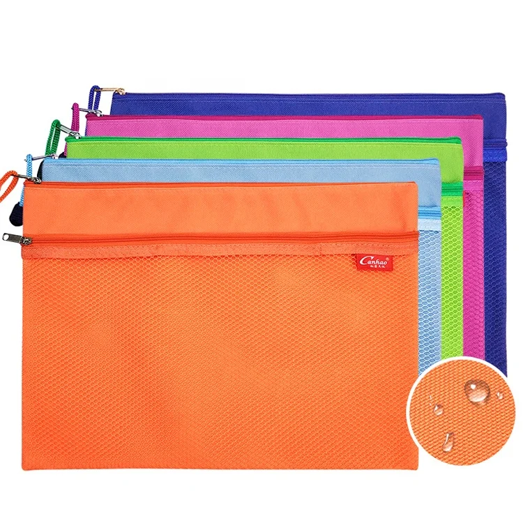 
Wholesale A4 oxford with mesh custom file school document bag 