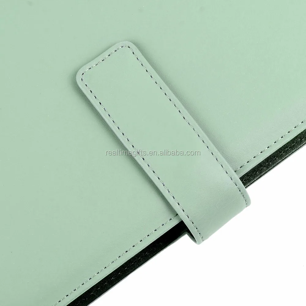 Fashion Large Capacity PU Leather Document Folder With Metal Binder For Conference