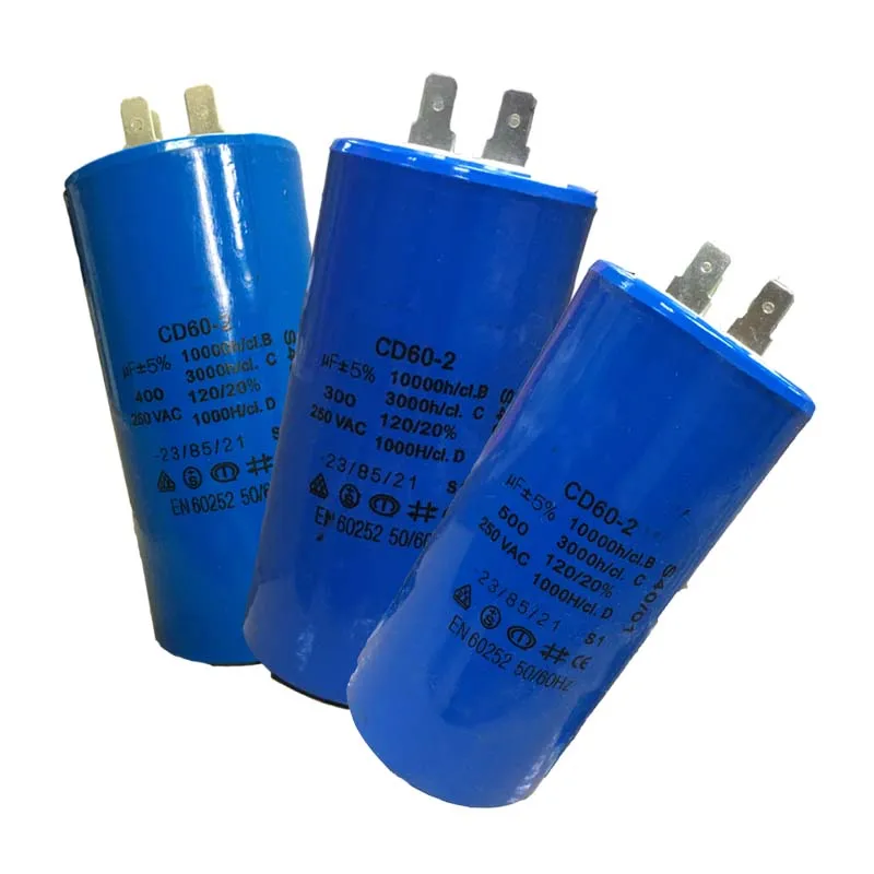 CD60-2 100 мкФ 250V 5*100 мм пусковой конденсатор