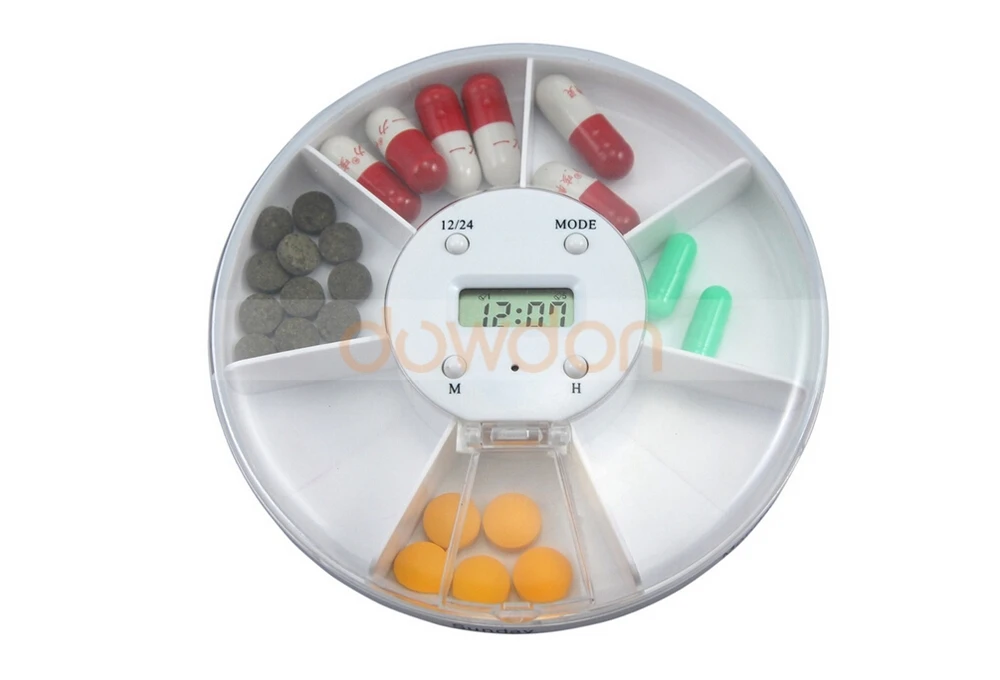 Portable Mini Pill Storage Case 7 Days Reminder Medical Box 5 Alarms Timed Digital Pill Boxes Organizer Easy For Carrying
