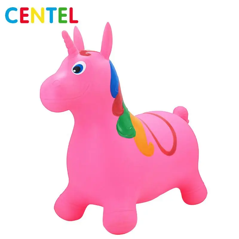 
Phthalate Free PVC Inflatable Jumping Bouncy Hopper Pink Unicorn Toys For Toddler 