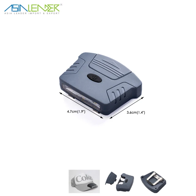 Hands Free for Hunting Camping Fishing 3-LED Headlamp Rotatable Ball Cap Visor Light Clip-on Hat Light