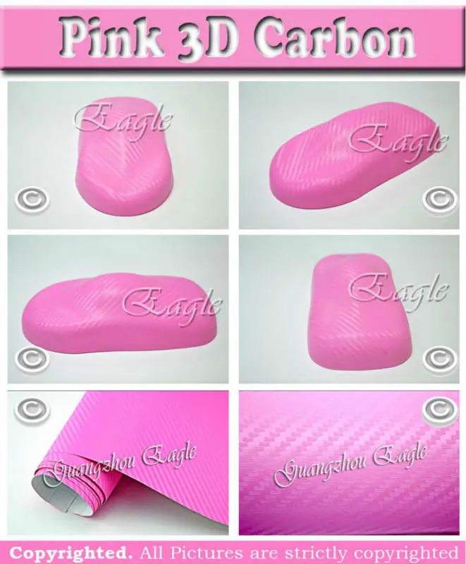 3d розовый углеродного волокна виниловые 1.52x30 м в- 3d текстурированной обруч корабля