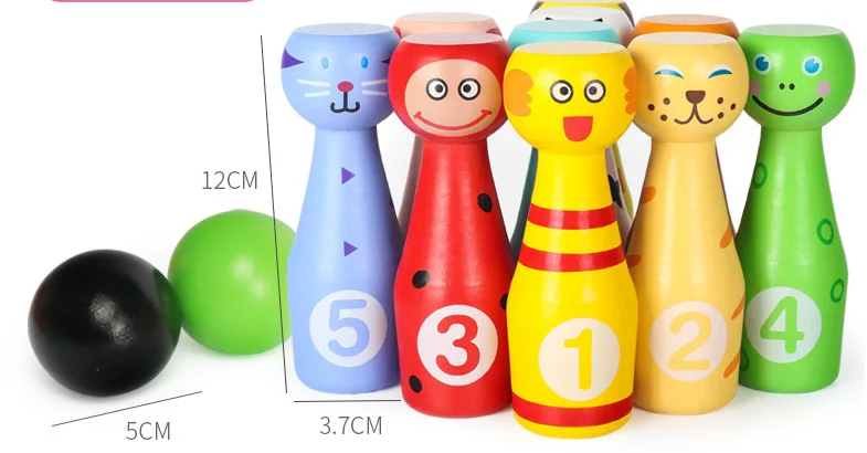 Skittles Children 2019 Hot Product Wooden Bowling Set Toy