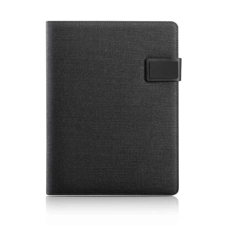 Business Professional Portfolio Multi-function PU Leather Canvas File Folder with Magnetic Closure