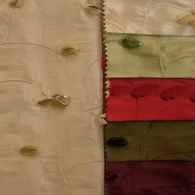 various styles upholyester design embroidered taffeta fabric for curtain and table