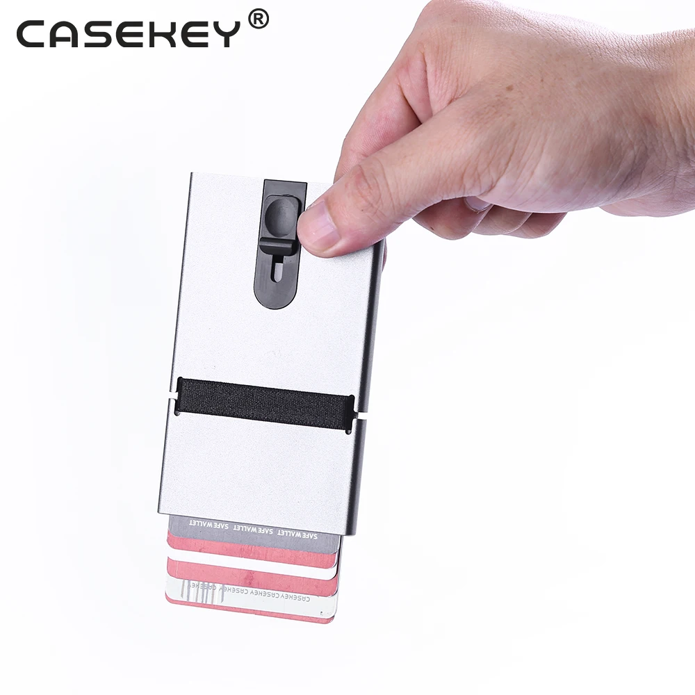 Высококачественный металлический держатель для кредитных карт с рчид-блокировкой, минималистичный Тонкий Алюминиевый бумажник для мужчин
