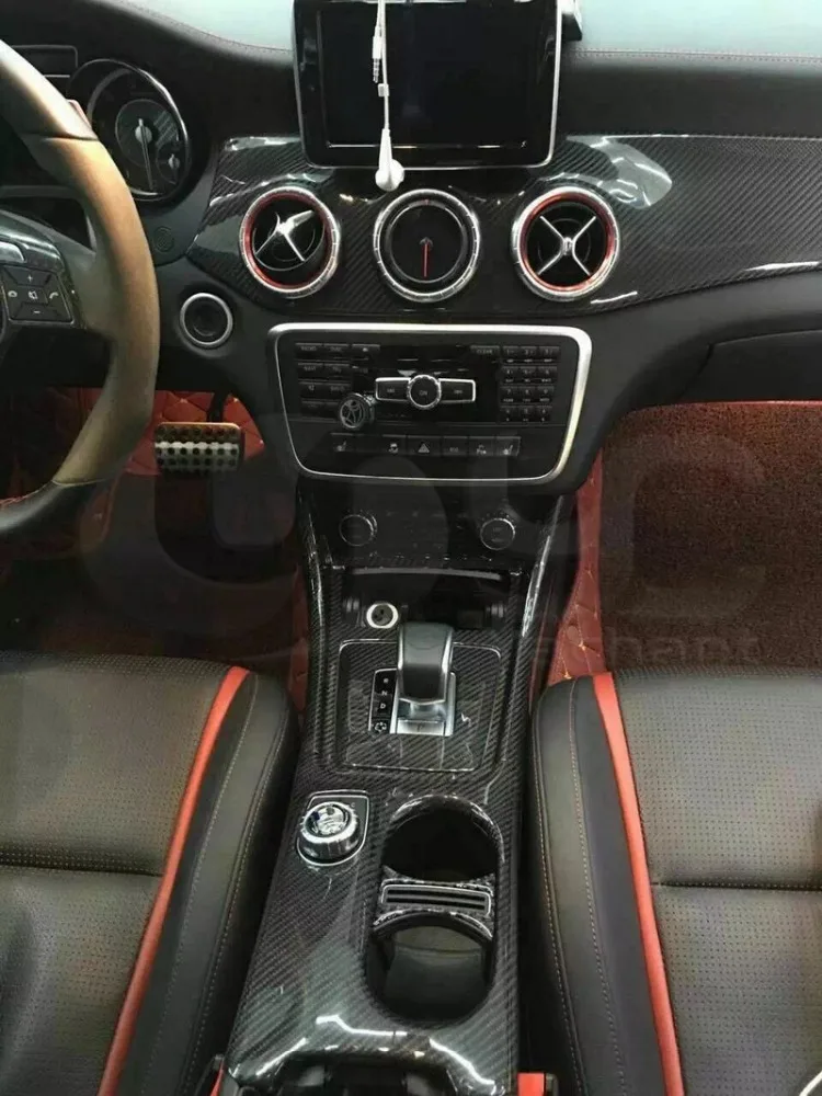 Dry Carbon Trim Fit For 14-16 A CLA GLK Class A45 CLA45 GLA45 W176 W117 X156 LHD Cup and COM AND Control Surround