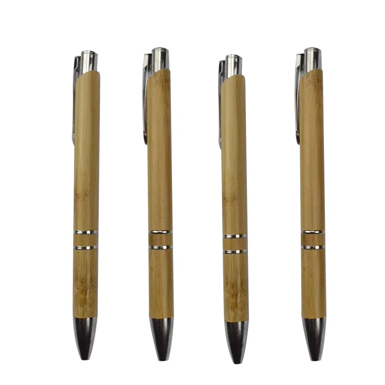 Различные стили защиты окружающей среды специальный зажим металла ручка бамбуковые канцелярские принадлежности
