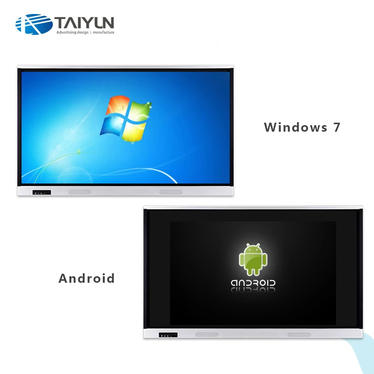 
65 Inch Windows And Android Dual System Touch all-in-one interactive Smart White Board For Meeting 