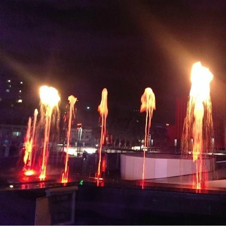 Water Show Large Led Colorful Artificial Fire Music Water Fountain