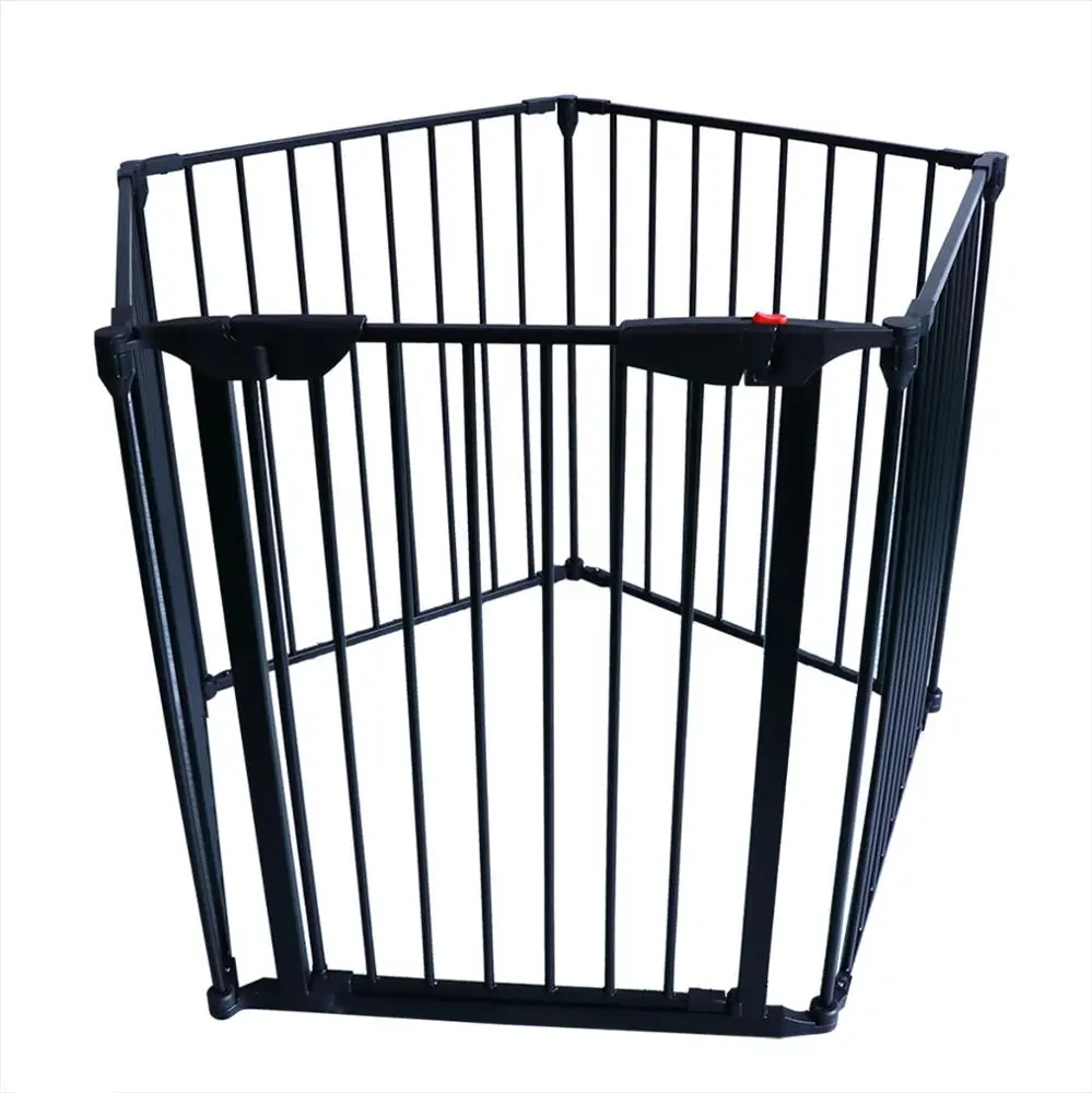 5  panel easy closing folding metal grill  fireplace fence pet friendly fence