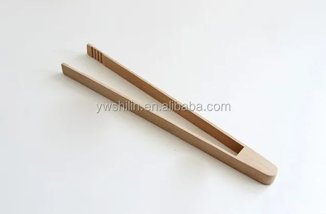 Beech wood bread clip food tong
