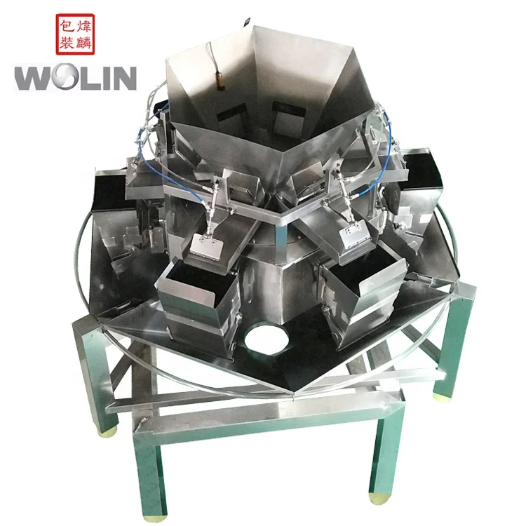 High performance multihead 6head 8L linear weighing scale packaging machine for salt sugar rice seeds cereals