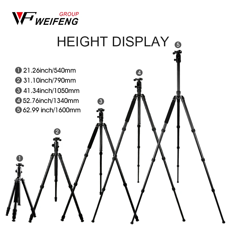 Portable Carbon Fiber DSLR Tripod outdoor light stand  360 degree Panorama Ball Head tripod for Camera Video Camcorder