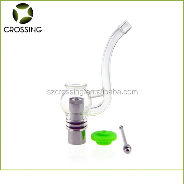 Оптовая продажа, ручная стеклянная курительная трубка, керамический испаритель с двойной катушкой и силиконовой крышкой