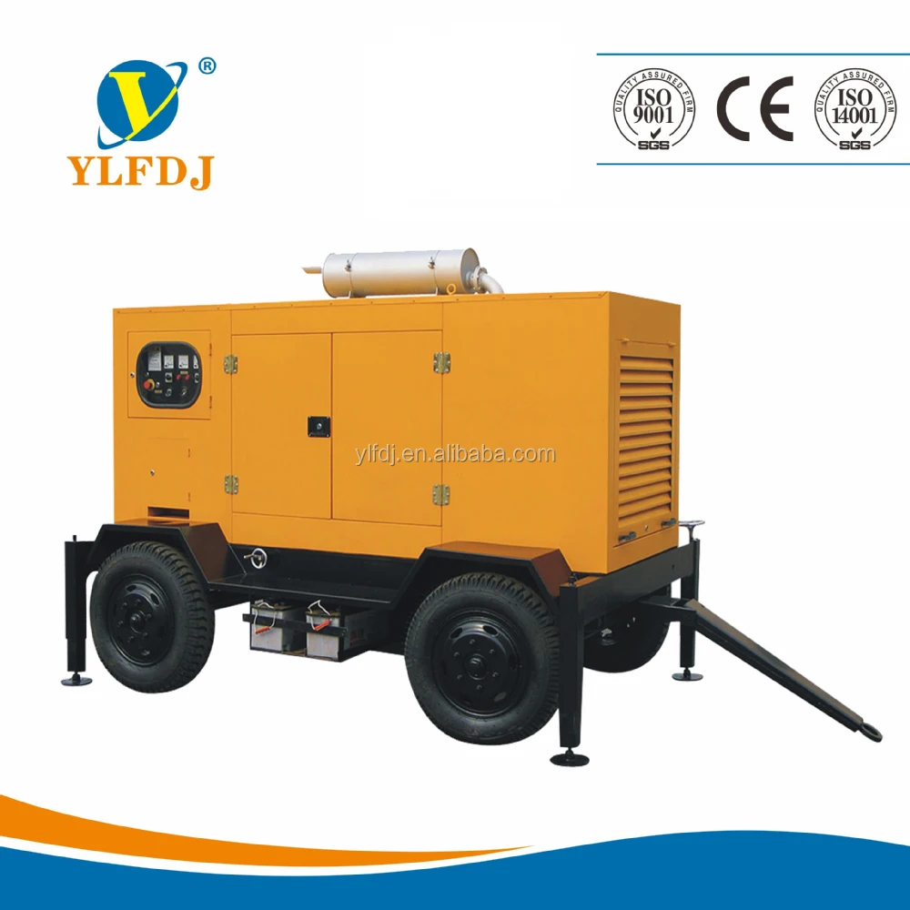 Цена от производителя 280квт коммерческих приложений генератор Cummins двигатель с четырех колесных трейлер