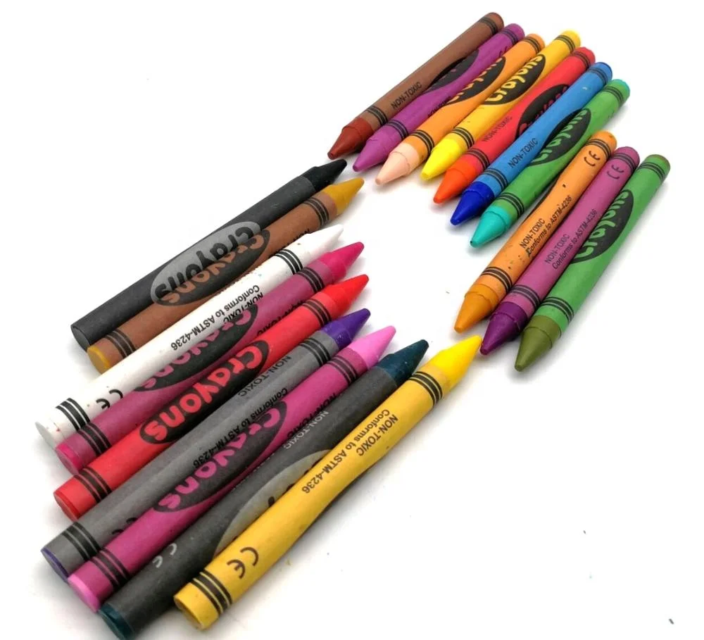 
Regular wax crayon 80*8.8 mm soft for kids drawing cheap crayon 