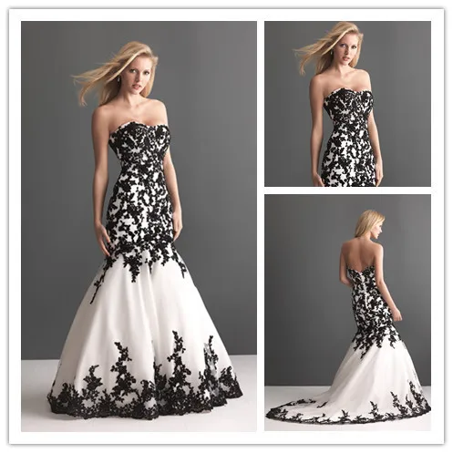Discount Unique Design Black and White Wedding Dresses ...