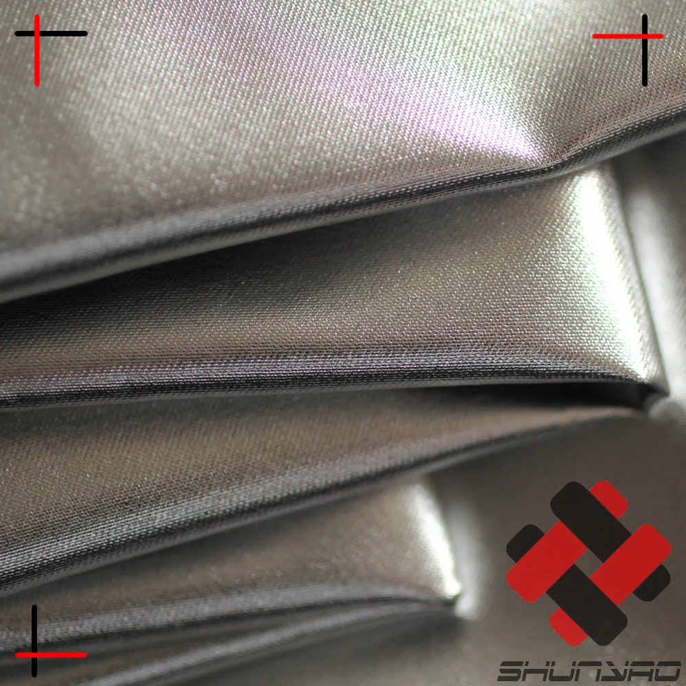 
whole sell in stock keep warm shiny silver twill fabric 