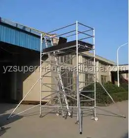 Promotional Price Multi-use Aluminum Mobile Scaffolding Tower System with Ladder and Caster Wheel