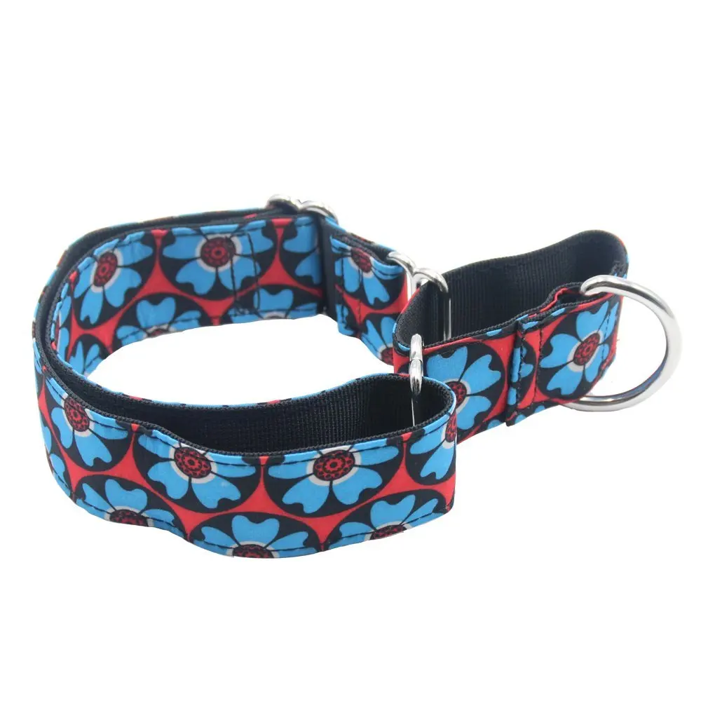 Heavy Duty Adjustable Print Pet Large Nylon Dog Training Collar Martingale Dog Collars