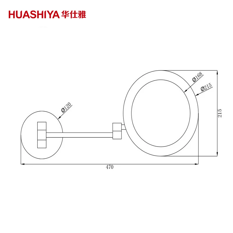 HSY1010  Wall Led Light Makeup Beauty Acrylic Bathroom Round Magnifying Cosmetics Bath Mirror