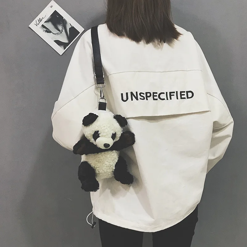 Hot crossbody bag cute and plush fur panda toy handbag for ladies