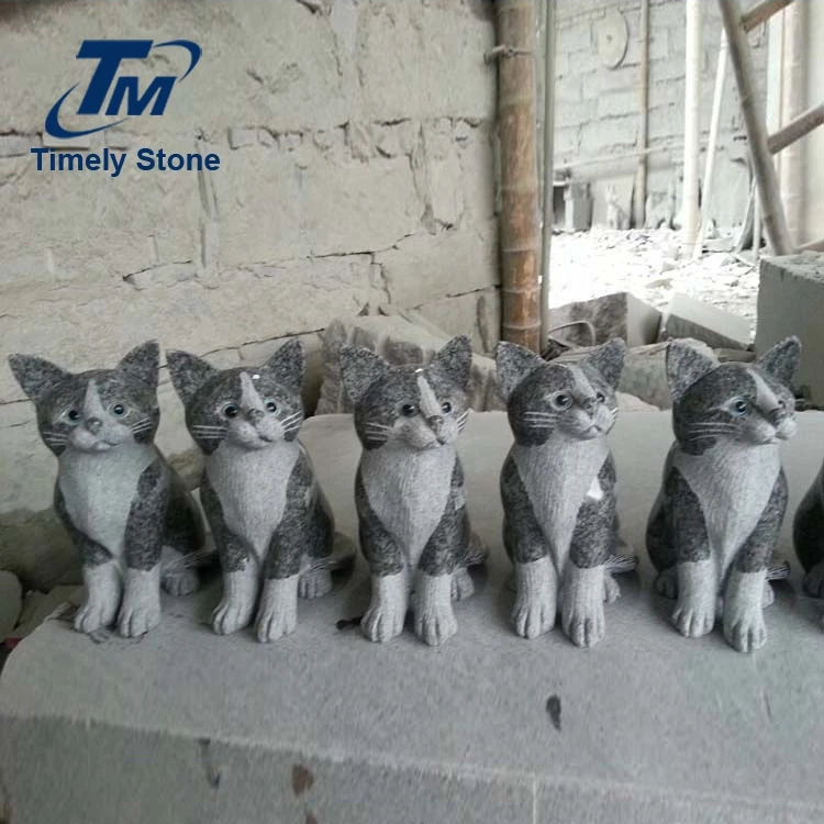 
Animal Statue Cat Carved Stone Figurines Sculpture 