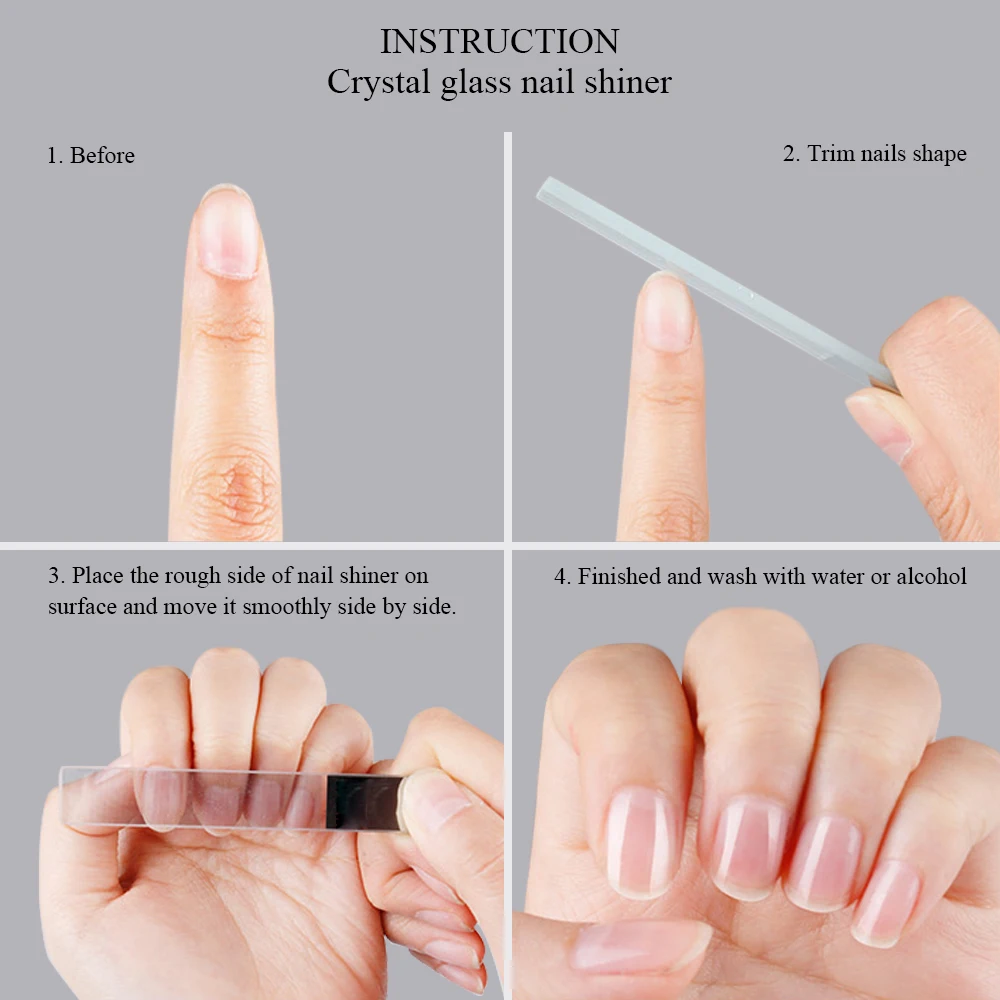 No harmful material acrylic glass nail shiner with file
