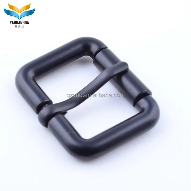 wholesale metal pin belt buckle for dog collar zinc alloy die casting matt black roller buckle for handbag